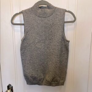Anthropologie grey sleeveless knit mock neck top